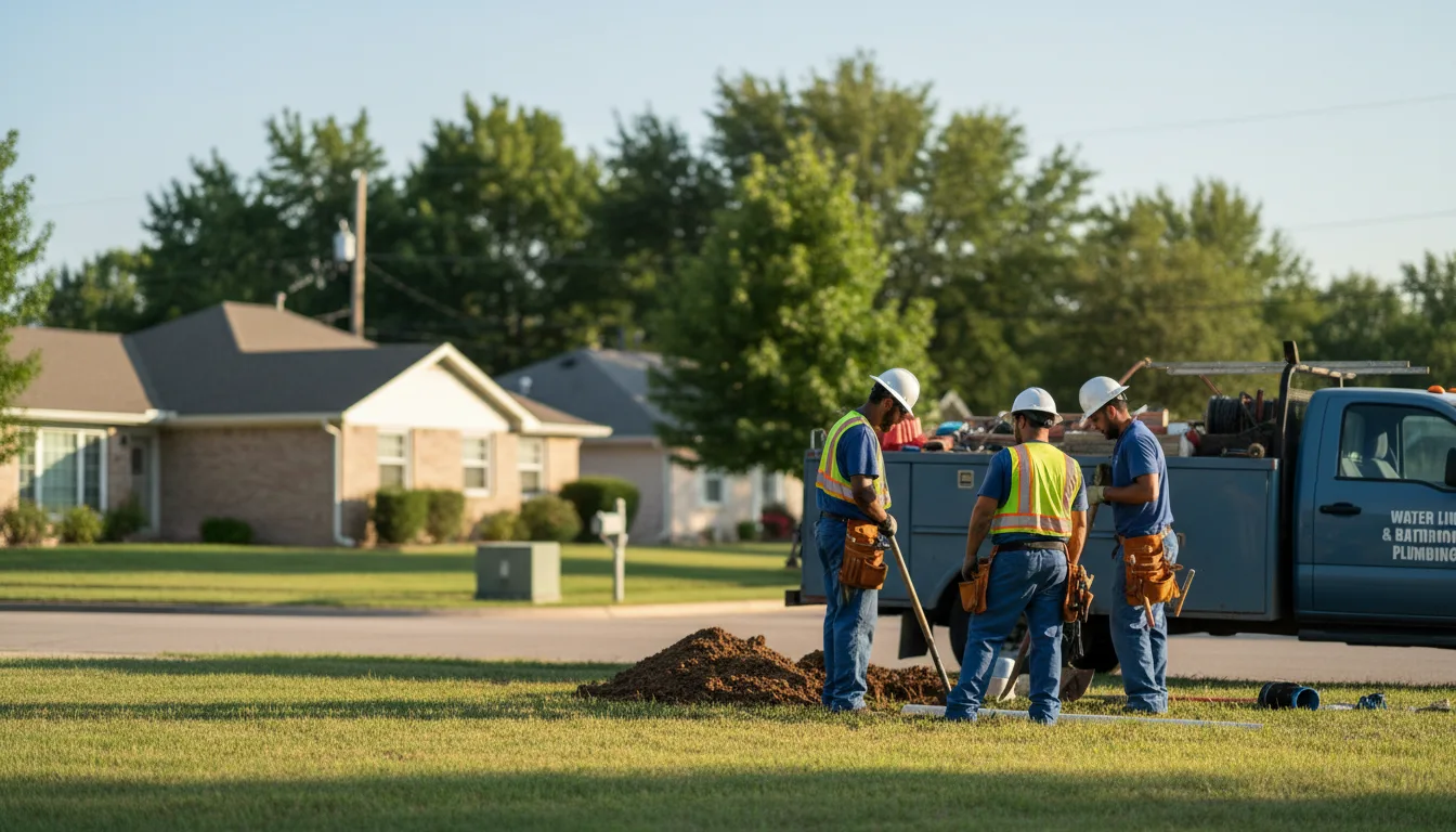 Residential water line and bathroom plumbing service in Rowena, TX